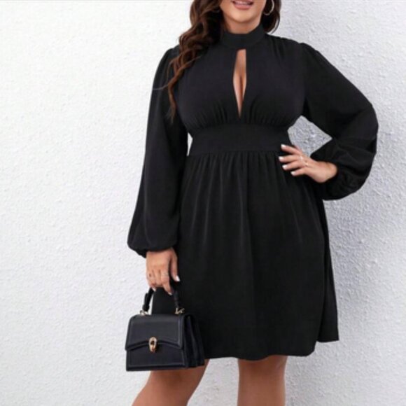 shien plus size black dress - Picture 1 of 7